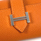 HERMES H Logo Bearn 4-Hook Key Case Epsom Unisex Orange