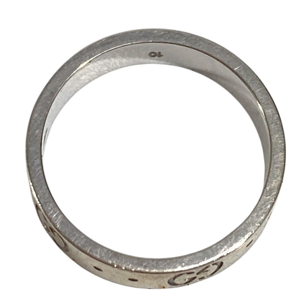 GUCCI K18 18K GG Logo Icon Ring Accessory Jewelry Ring WG750 Ladies Silver