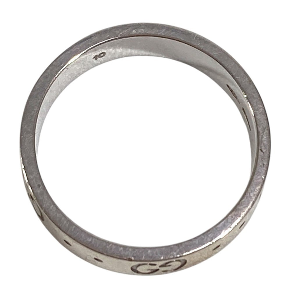 GUCCI K18 18K GG Logo Icon Ring Accessory Jewelry Ring WG750 Ladies Silver