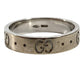 GUCCI K18 18K GG Logo Icon Ring Accessory Jewelry Ring WG750 Ladies Silver