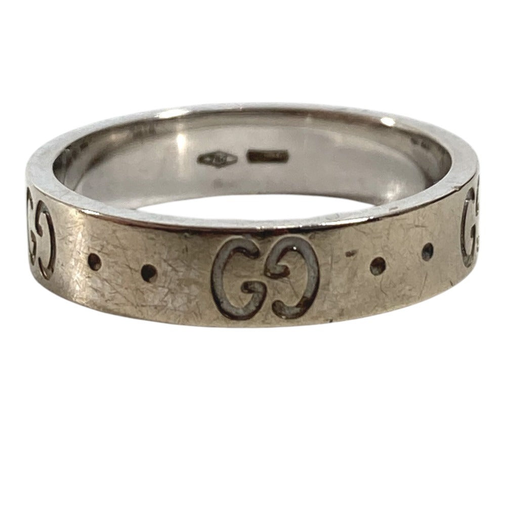 GUCCI K18 18K GG Logo Icon Ring Accessory Jewelry Ring WG750 Ladies Silver