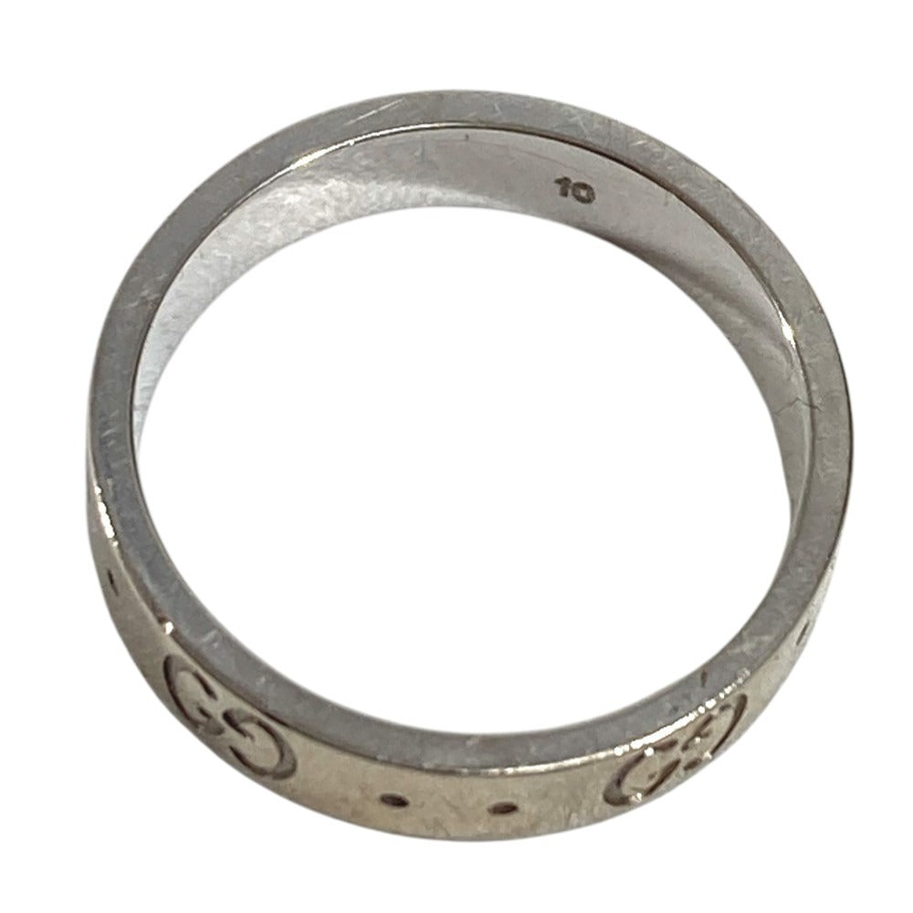 GUCCI K18 18K GG Logo Icon Ring Accessory Jewelry Ring WG750 Ladies Silver