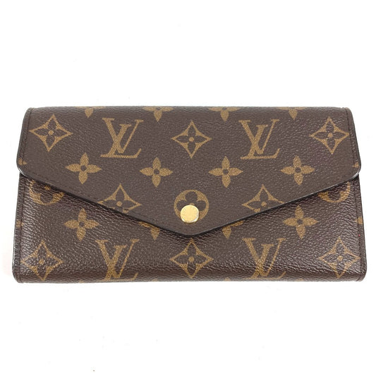 LOUIS VUITTON M62236 モノグラム ポルトフォイユ サラ 2つ折り長財布 フラップ ロングウォレット 長財布 モノグラムキャンバス ユニセックス コクリコ ブラウン