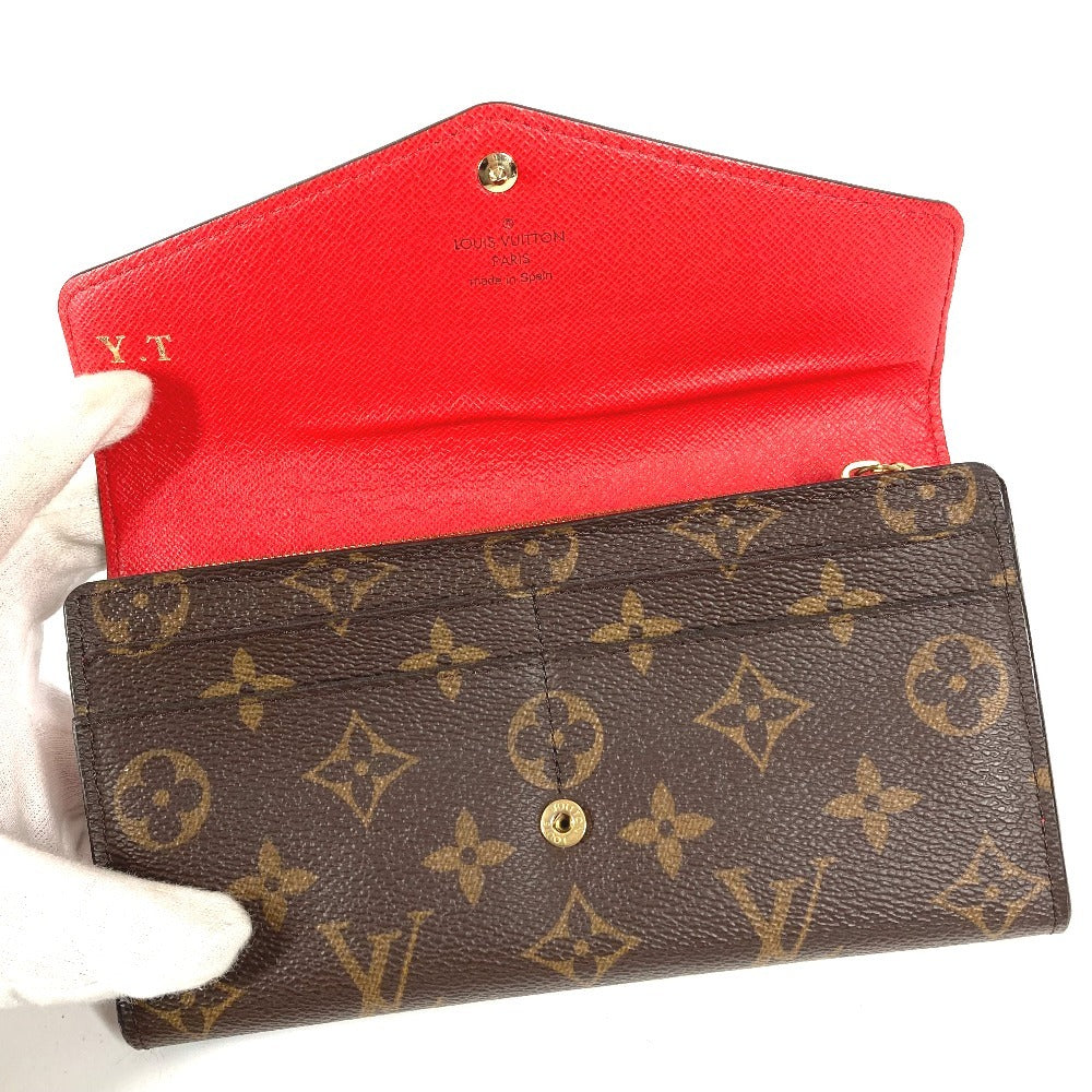LOUIS VUITTON M62236 Monogram Portefeuille Sarah Bifold Long Wallet Flap Long Wallet Monogram Canvas Unisex Coquelicot Brown