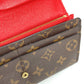 LOUIS VUITTON M62236 Monogram Portefeuille Sarah Bifold Long Wallet Flap Long Wallet Monogram Canvas Unisex Coquelicot Brown