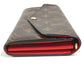 LOUIS VUITTON M62236 Monogram Portefeuille Sarah Bifold Long Wallet Flap Long Wallet Monogram Canvas Unisex Coquelicot Brown