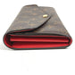 LOUIS VUITTON M62236 Monogram Portefeuille Sarah Bifold Long Wallet Flap Long Wallet Monogram Canvas Unisex Coquelicot Brown