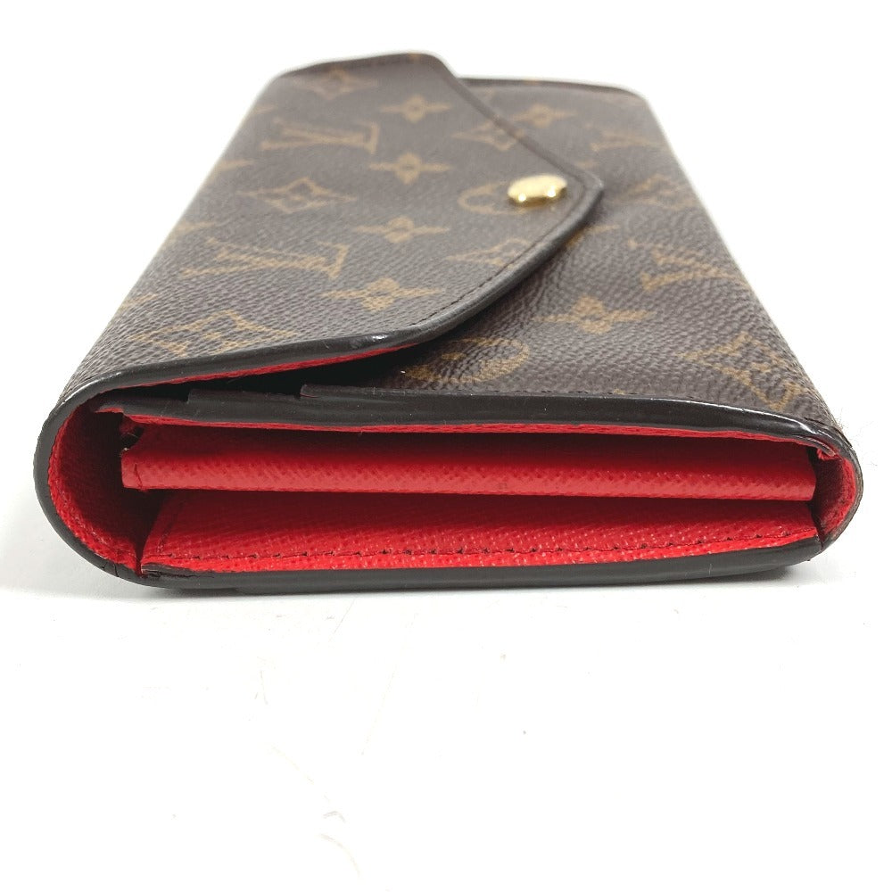 LOUIS VUITTON M62236 Monogram Portefeuille Sarah Bifold Long Wallet Flap Long Wallet Monogram Canvas Unisex Coquelicot Brown