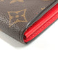 LOUIS VUITTON M62236 Monogram Portefeuille Sarah Bifold Long Wallet Flap Long Wallet Monogram Canvas Unisex Coquelicot Brown