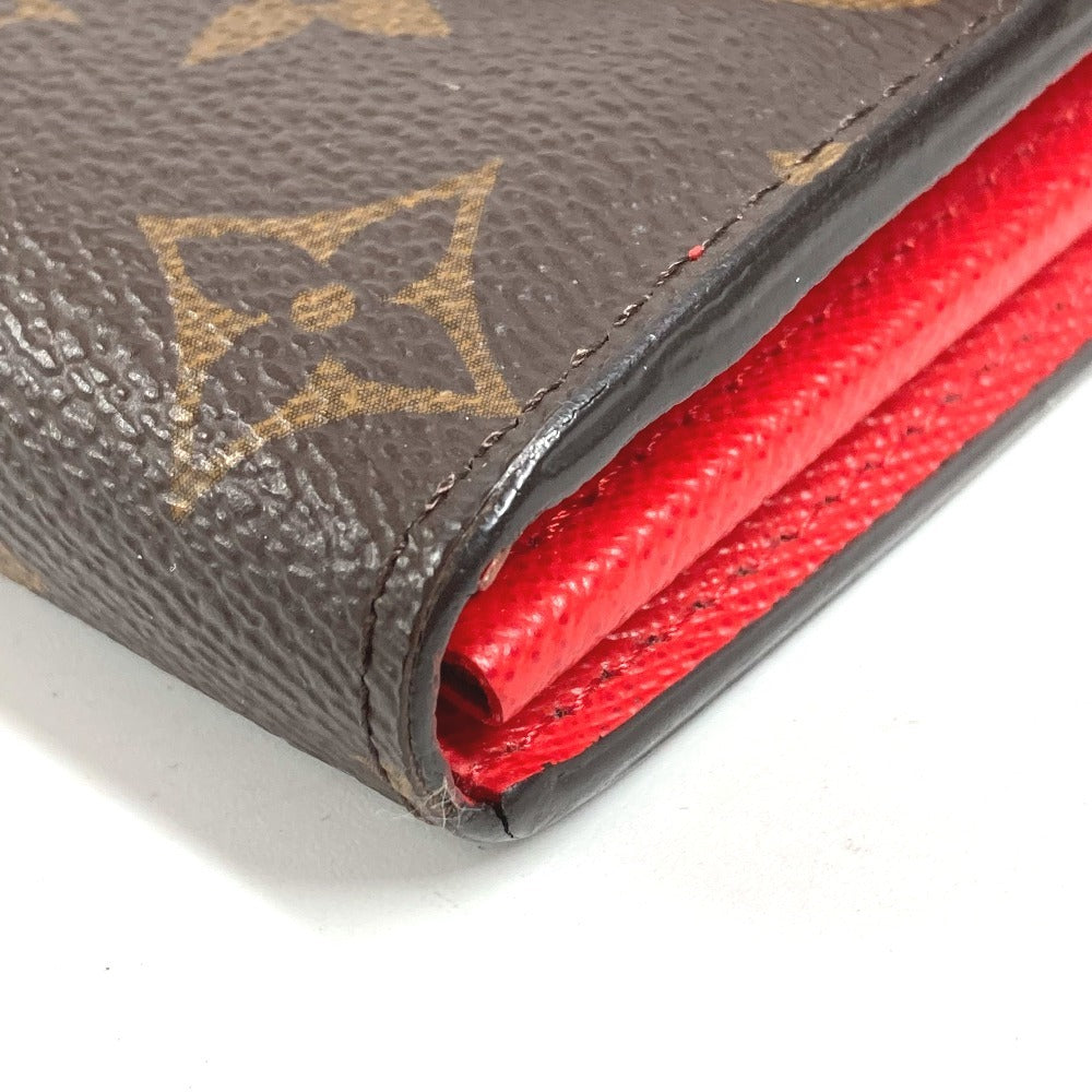 LOUIS VUITTON M62236 Monogram Portefeuille Sarah Bifold Long Wallet Flap Long Wallet Monogram Canvas Unisex Coquelicot Brown