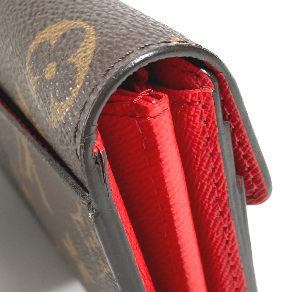 LOUIS VUITTON M62236 Monogram Portefeuille Sarah Bifold Long Wallet Flap Long Wallet Monogram Canvas Unisex Coquelicot Brown