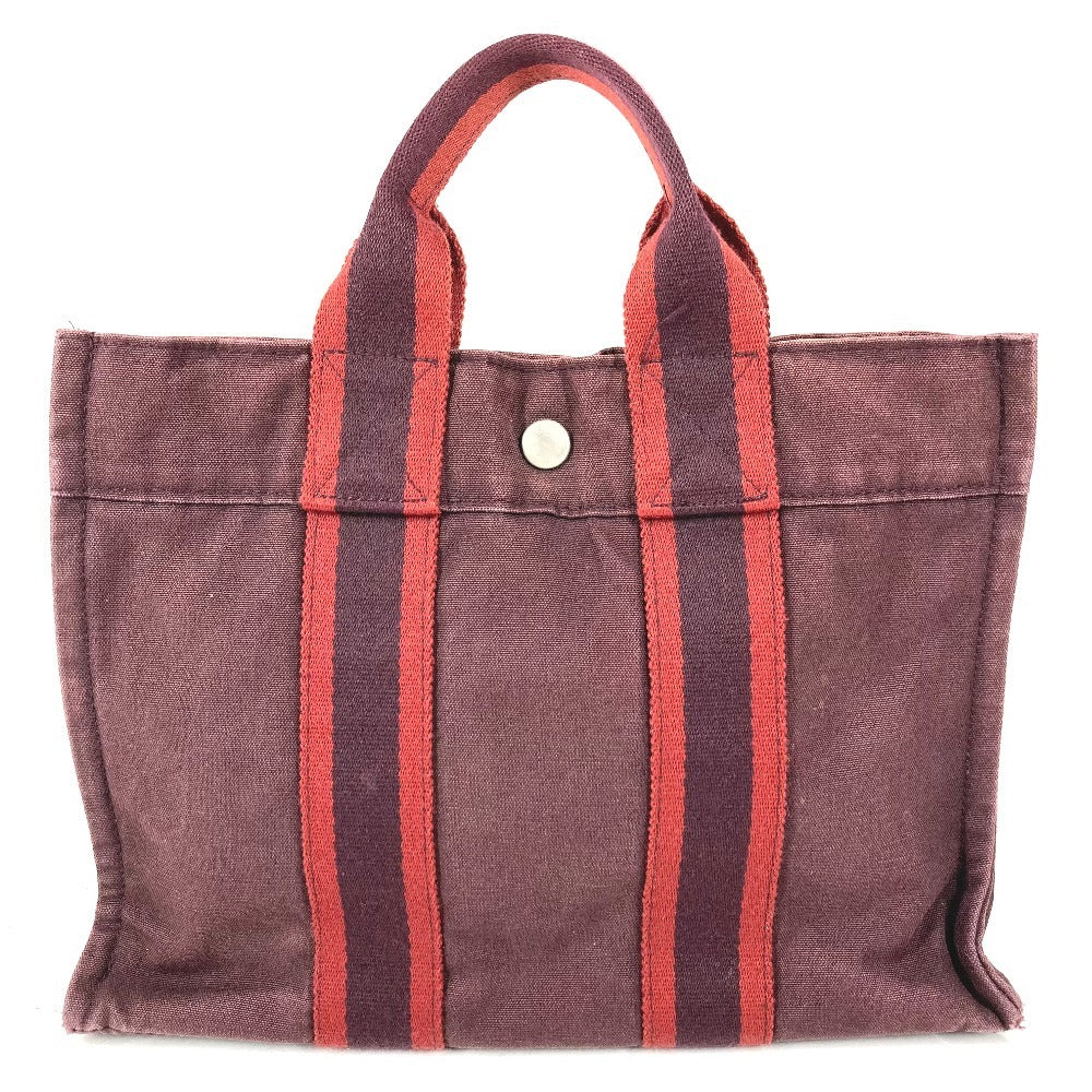 HERMES Fourre-Tout PM Fourre-Tout PM Bag Tote Bag Handbag Cotton Unisex Wine Red