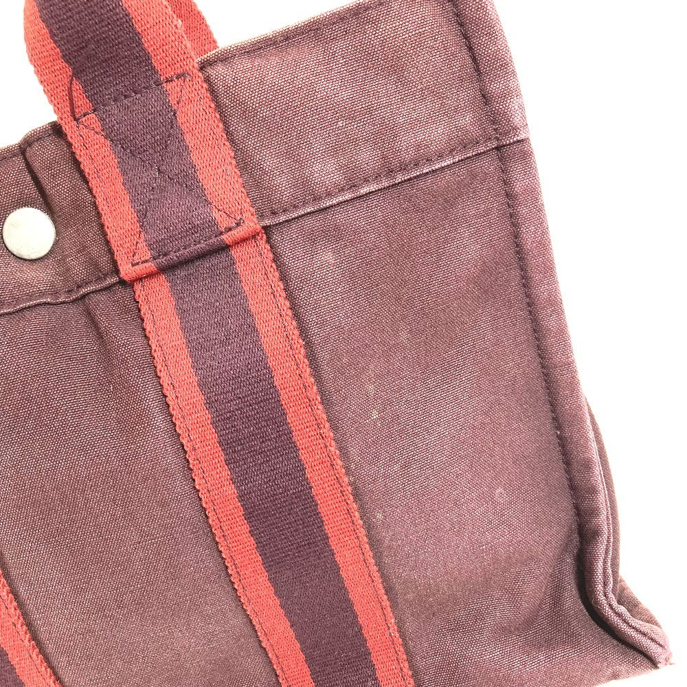HERMES Fourre-Tout PM Fourre-Tout PM Bag Tote Bag Handbag Cotton Unisex Wine Red