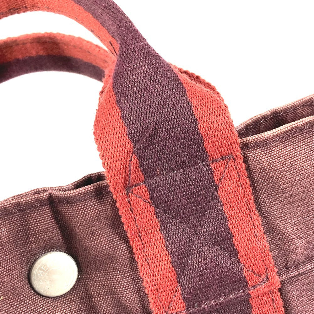 HERMES Fourre-Tout PM Fourre-Tout PM Bag Tote Bag Handbag Cotton Unisex Wine Red