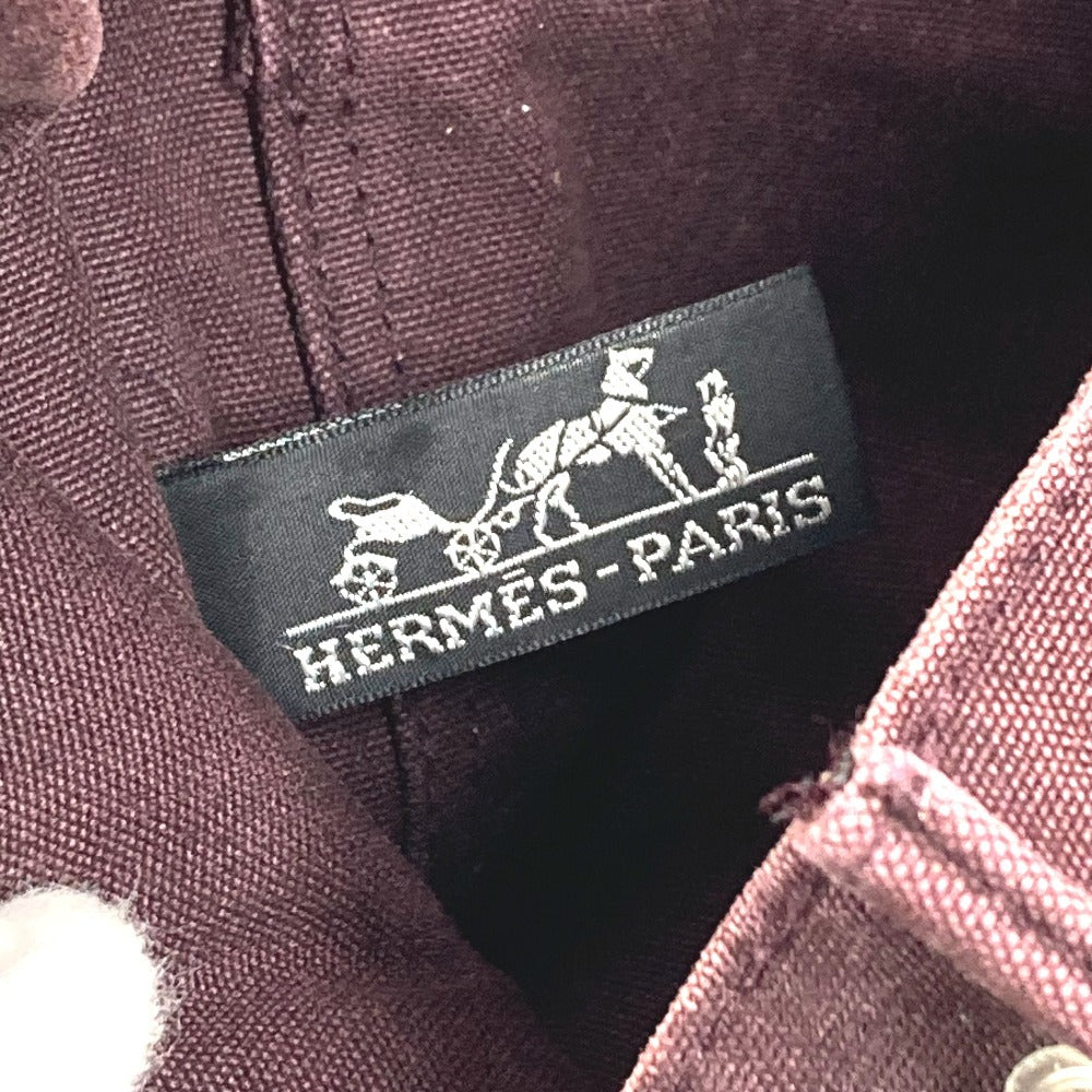 HERMES Fourre-Tout PM Fourre-Tout PM Bag Tote Bag Handbag Cotton Unisex Wine Red