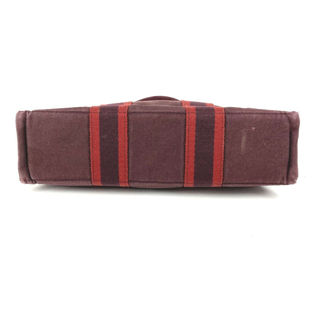 HERMES Fourre-Tout PM Fourre-Tout PM Bag Tote Bag Handbag Cotton Unisex Wine Red