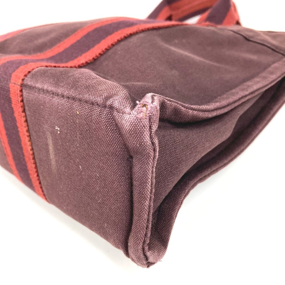 HERMES Fourre-Tout PM Fourre-Tout PM Bag Tote Bag Handbag Cotton Unisex Wine Red