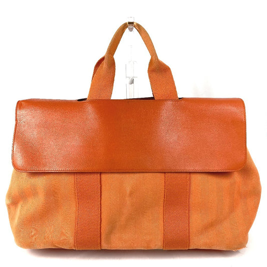 HERMES ヴァルパライソ MM ヴァルパライソMM カバン フラップ トートバッグ ハンドバッグ トワルシェブロン ユニセックス オレンジ