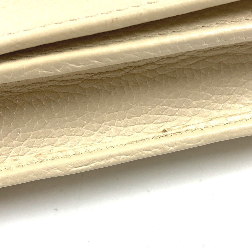 GUCCI 598211 GG Logo Interlocking G Soho Long Wallet Chain Wallet Leather Unisex Ivory