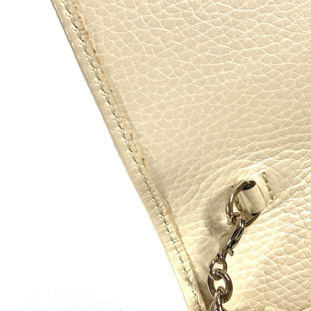 GUCCI 598211 GG Logo Interlocking G Soho Long Wallet Chain Wallet Leather Unisex Ivory