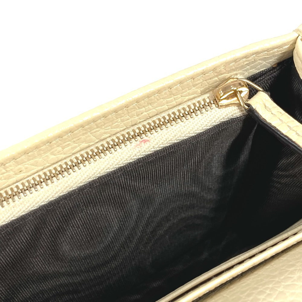 GUCCI 598211 GG Logo Interlocking G Soho Long Wallet Chain Wallet Leather Unisex Ivory