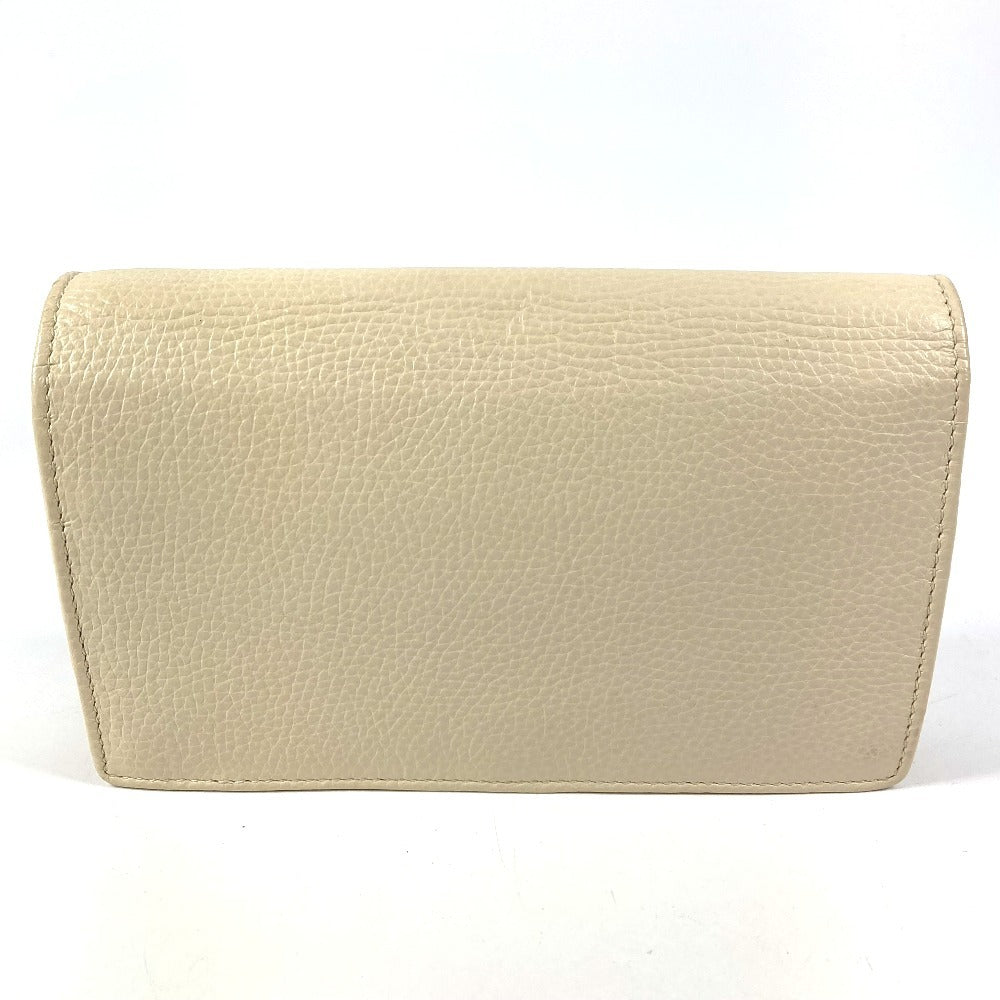 GUCCI 598211 GG Logo Interlocking G Soho Long Wallet Chain Wallet Leather Unisex Ivory