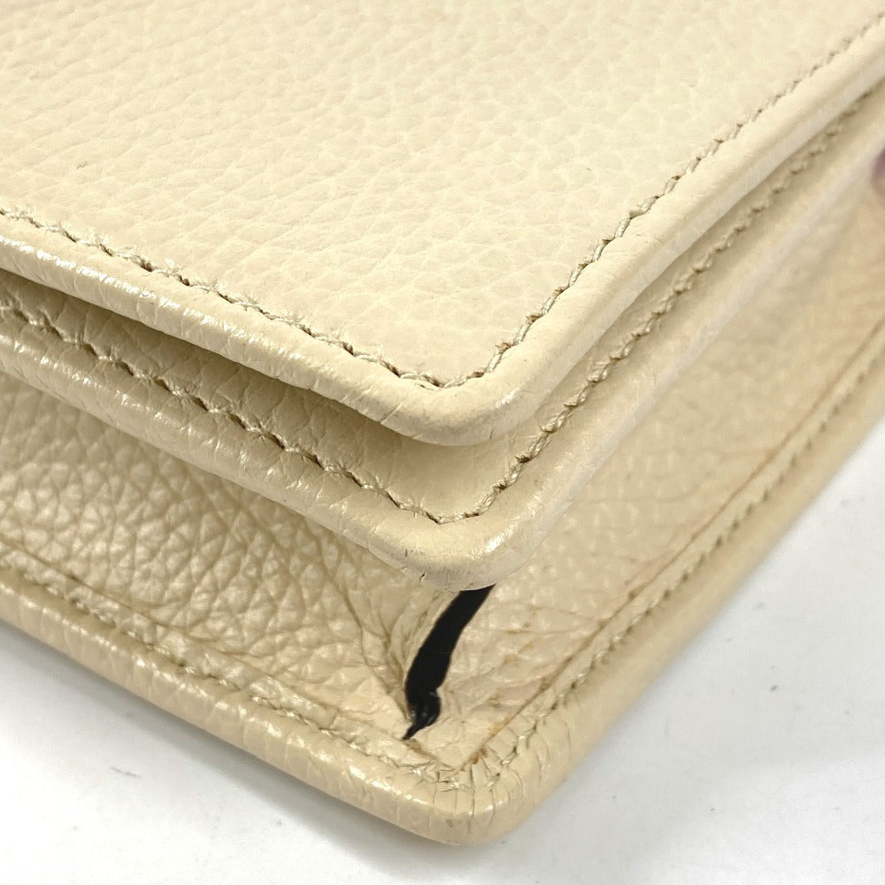 GUCCI 598211 GG Logo Interlocking G Soho Long Wallet Chain Wallet Leather Unisex Ivory