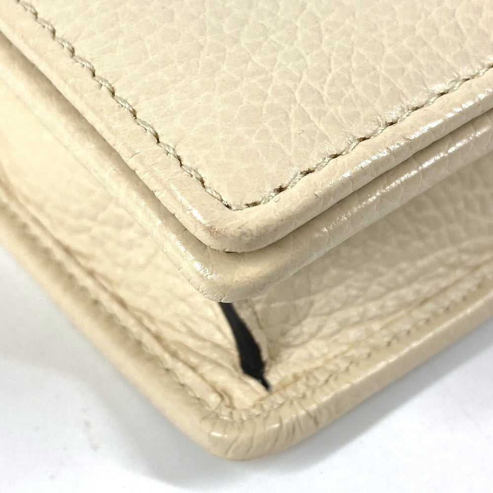 GUCCI 598211 GG Logo Interlocking G Soho Long Wallet Chain Wallet Leather Unisex Ivory