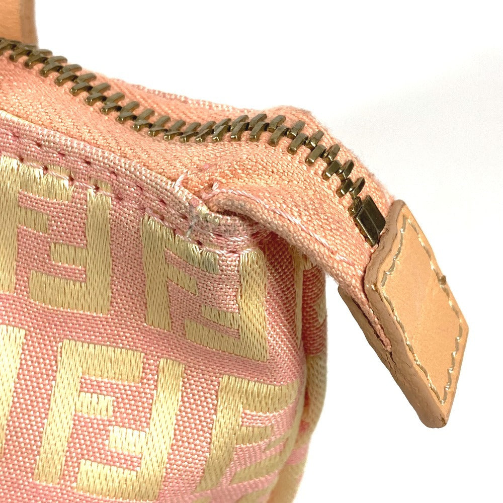 FENDI 8BH021 Zucchino Logo Bag Shoulder Tote Bag Handbag Shoulder Bag Leather/Canvas Women's Pink