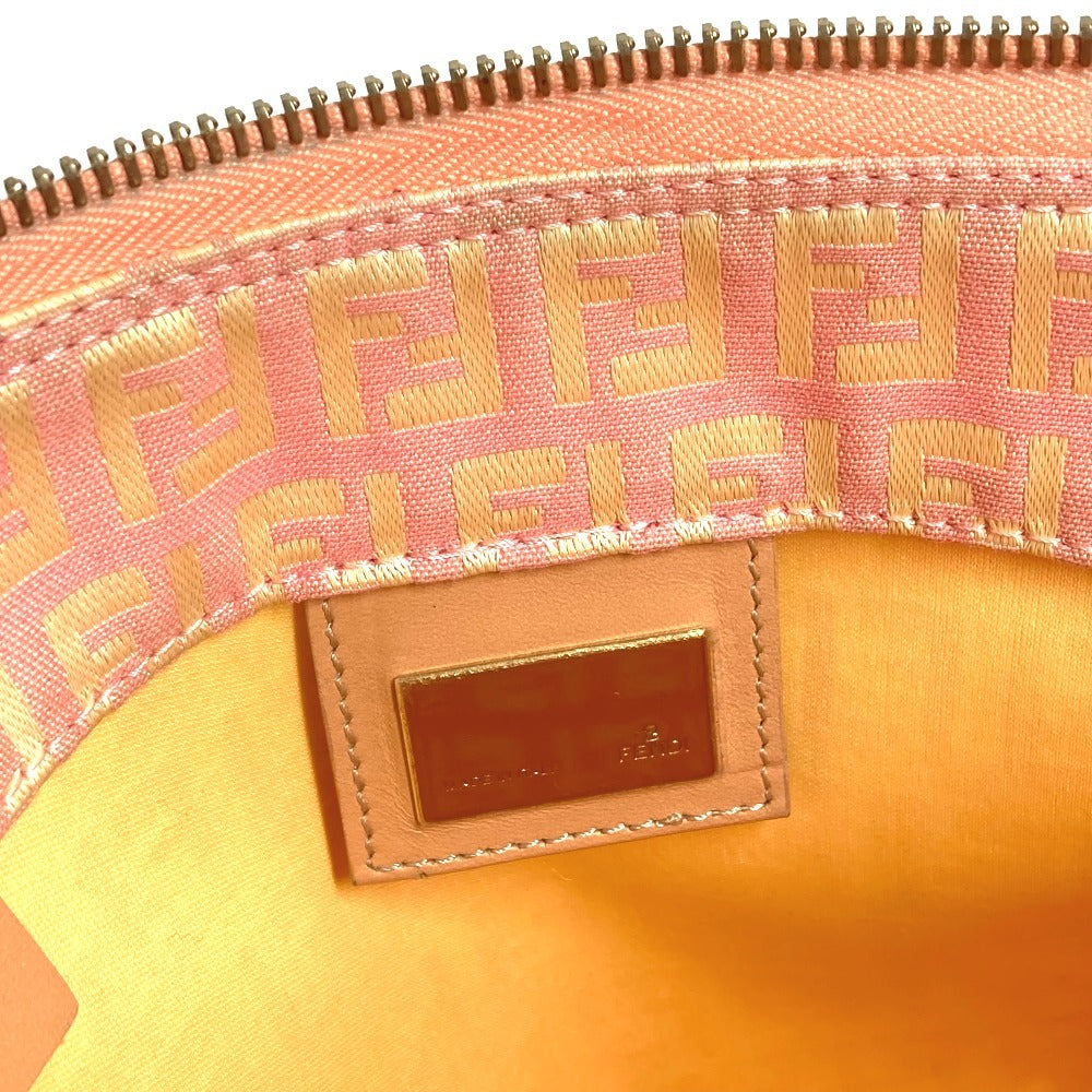 FENDI 8BH021 Zucchino Logo Bag Shoulder Tote Bag Handbag Shoulder Bag Leather/Canvas Women's Pink