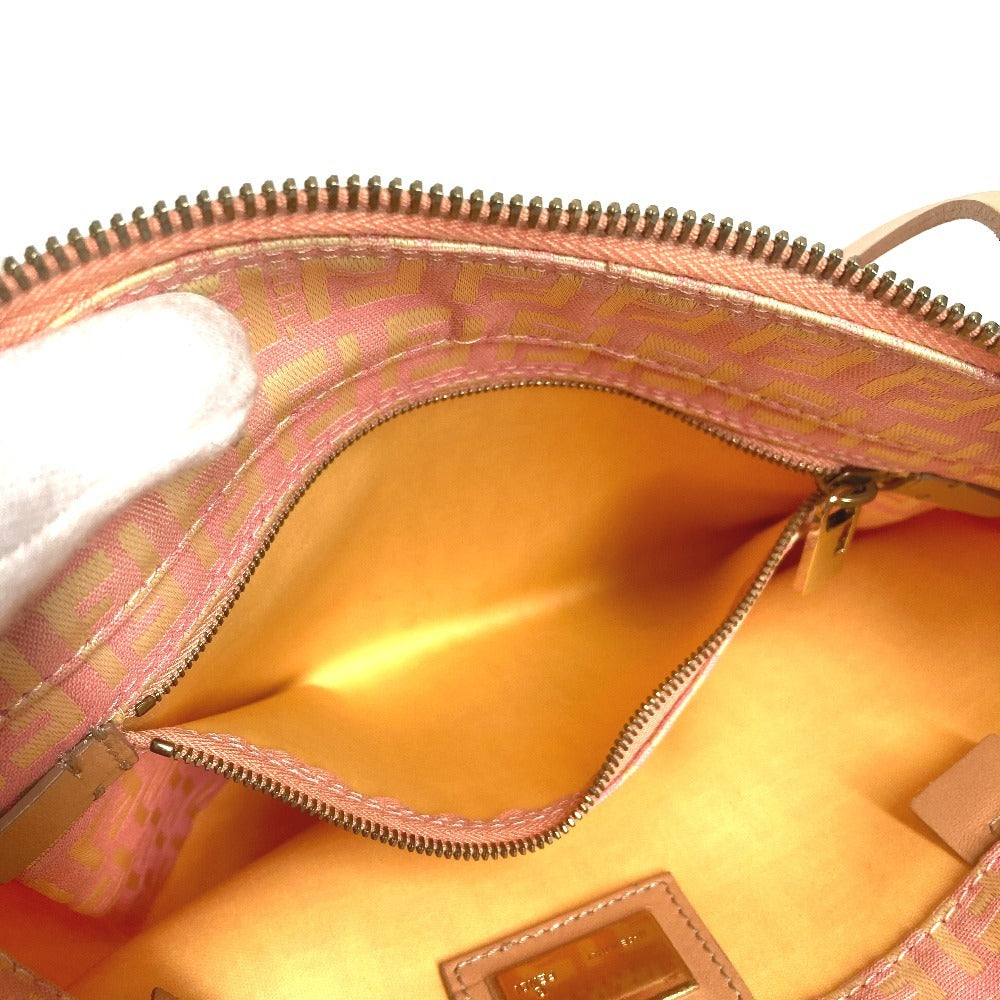 FENDI 8BH021 Zucchino Logo Bag Shoulder Tote Bag Handbag Shoulder Bag Leather/Canvas Women's Pink