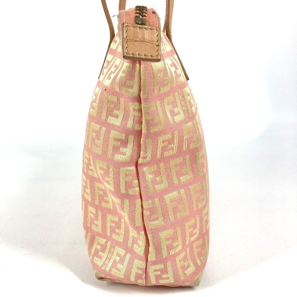 FENDI 8BH021 Zucchino Logo Bag Shoulder Tote Bag Handbag Shoulder Bag Leather/Canvas Women's Pink