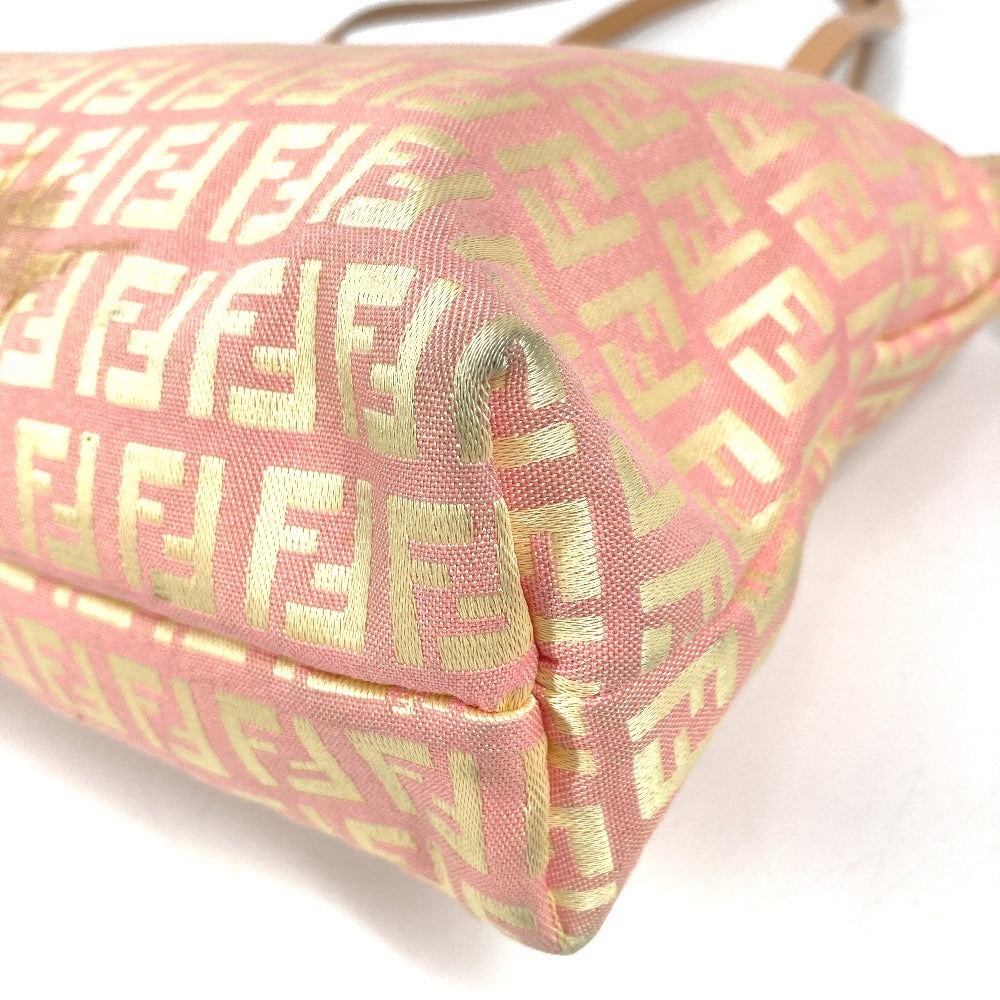 FENDI 8BH021 Zucchino Logo Bag Shoulder Tote Bag Handbag Shoulder Bag Leather/Canvas Women's Pink