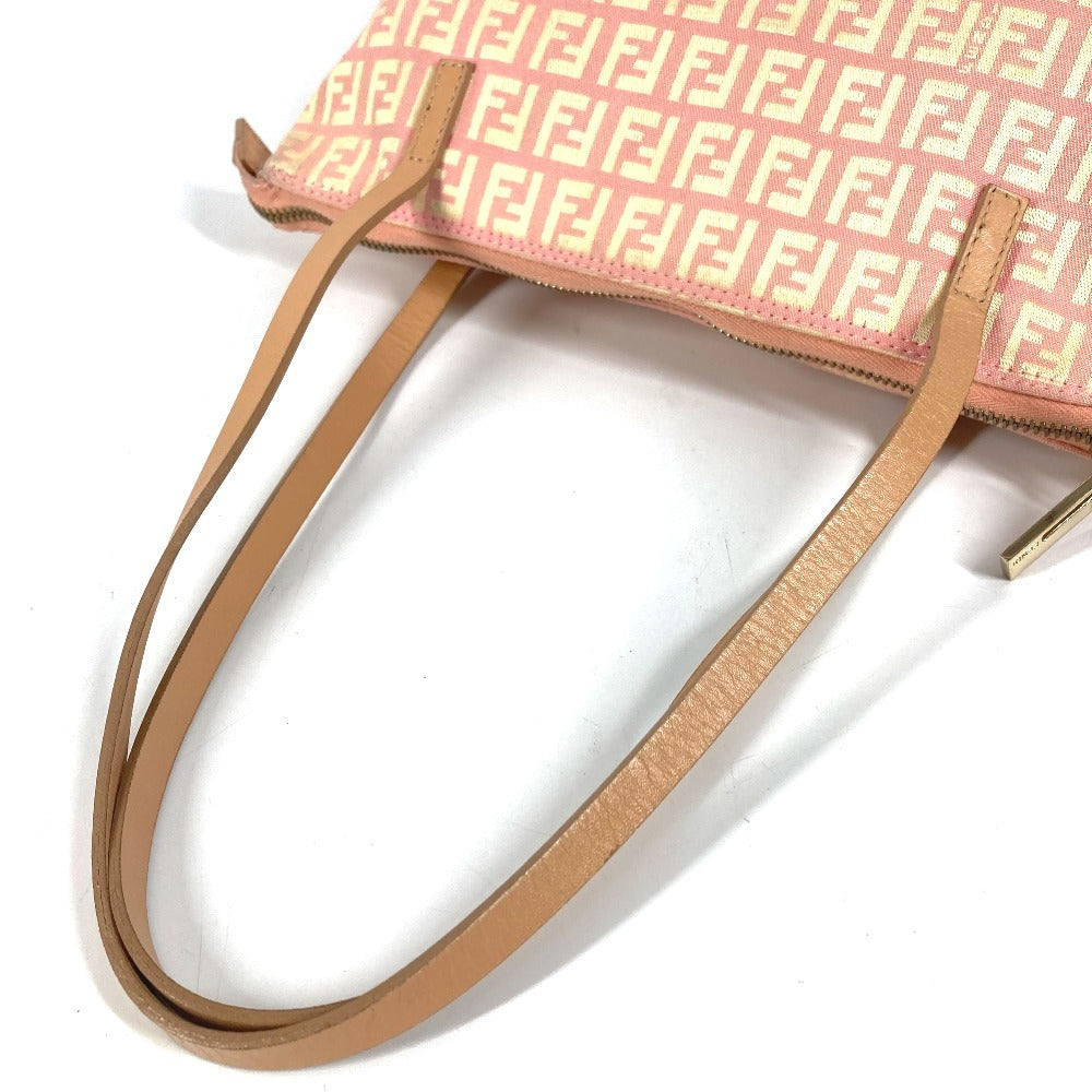 FENDI 8BH021 Zucchino Logo Bag Shoulder Tote Bag Handbag Shoulder Bag Leather/Canvas Women's Pink