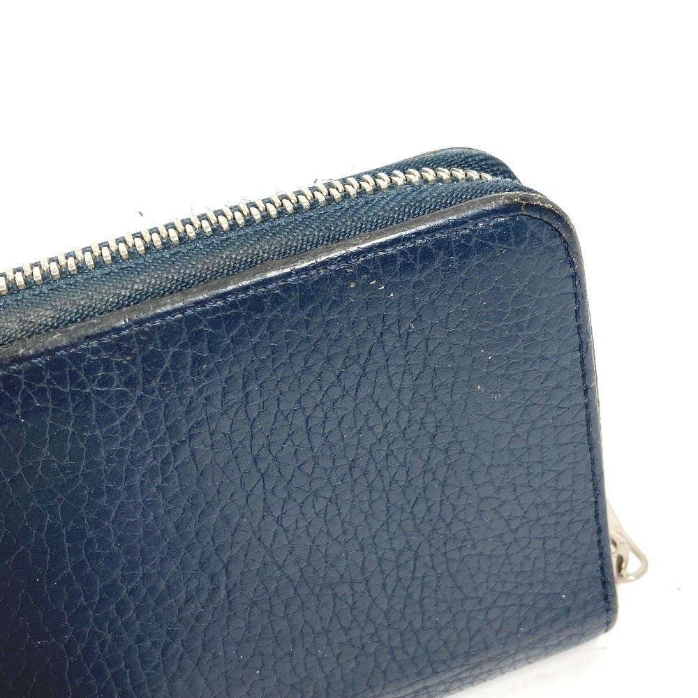 LOUIS VUITTON M58823 Zippy Wallet Vertical Round Zipper Long Wallet Taurillon Leather Unisex Navy