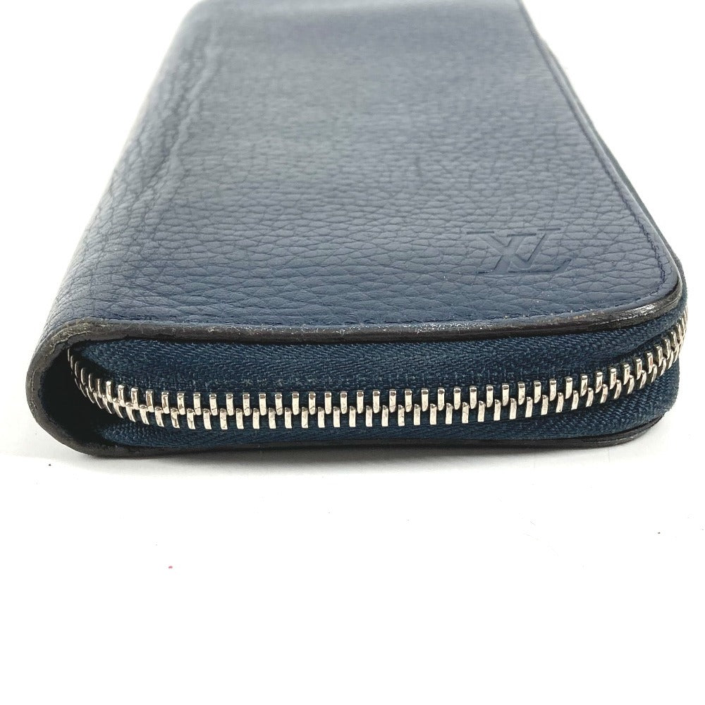 LOUIS VUITTON M58823 Zippy Wallet Vertical Round Zipper Long Wallet Taurillon Leather Unisex Navy