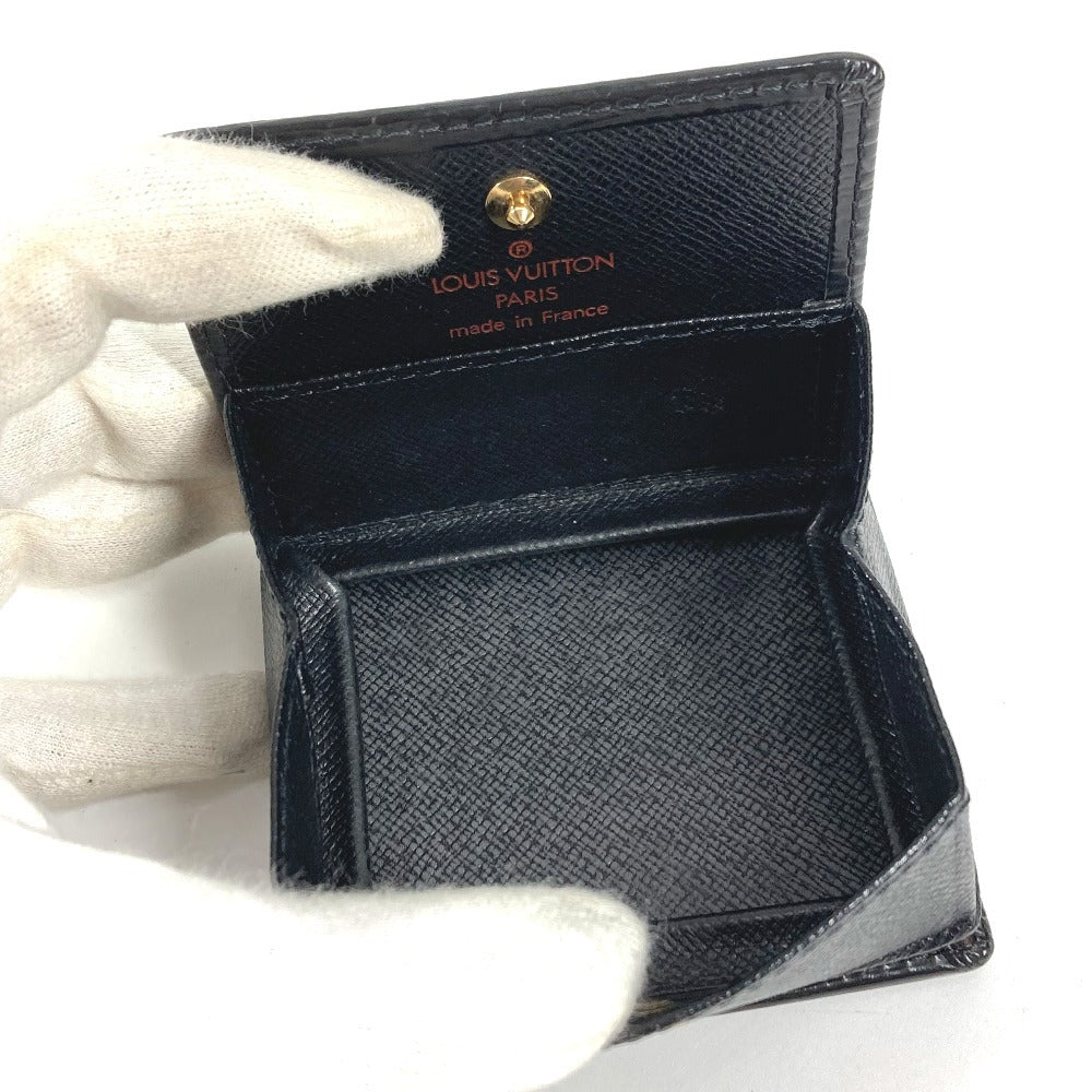 LOUIS VUITTON M63692 Epi Porte Monnaie Boite Wallet Coin Purse Square Coin Case Epi Leather Unisex Noir Black