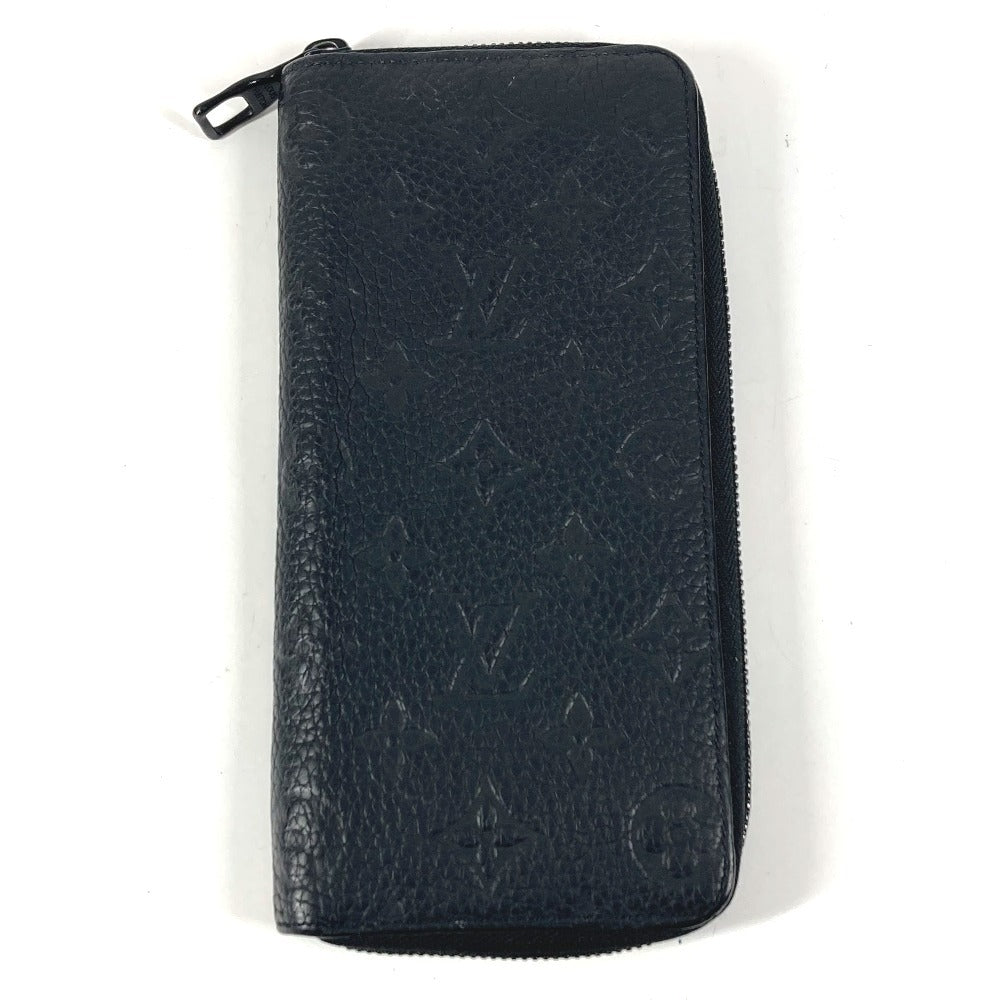 LOUIS VUITTON M69047 Monogram Embossed Zippy Wallet Vertical Long Wallet Round Zipper Wallet Taurillon Clemence Unisex Black