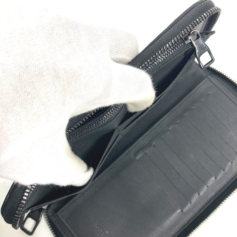 LOUIS VUITTON M69047 Monogram Embossed Zippy Wallet Vertical Long Wallet Round Zipper Wallet Taurillon Clemence Unisex Black