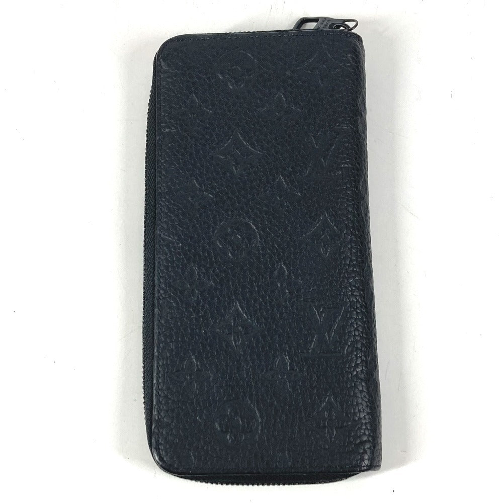 LOUIS VUITTON M69047 Monogram Embossed Zippy Wallet Vertical Long Wallet Round Zipper Wallet Taurillon Clemence Unisex Black