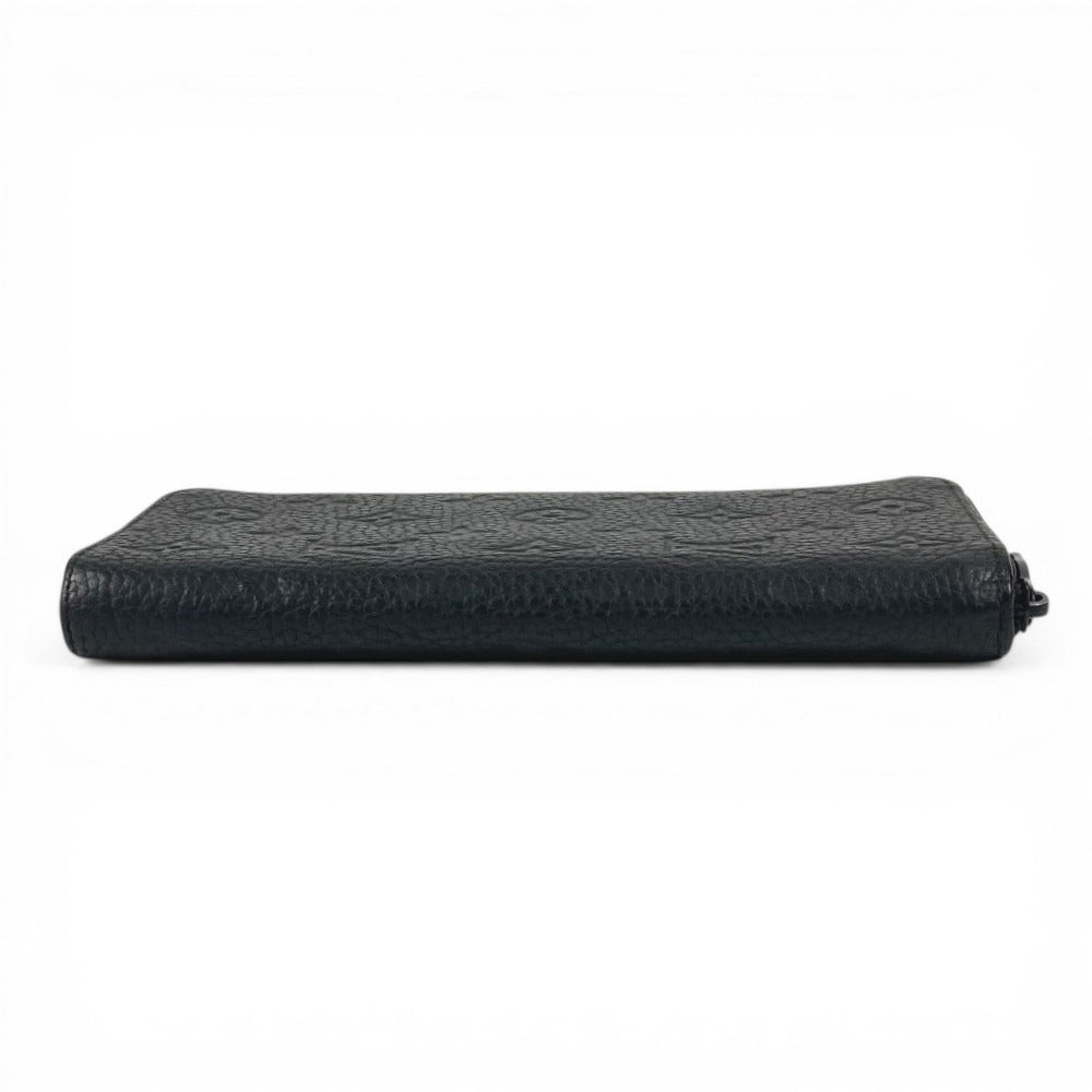 LOUIS VUITTON M69047 Monogram Embossed Zippy Wallet Vertical Long Wallet Round Zipper Wallet Taurillon Clemence Unisex Black