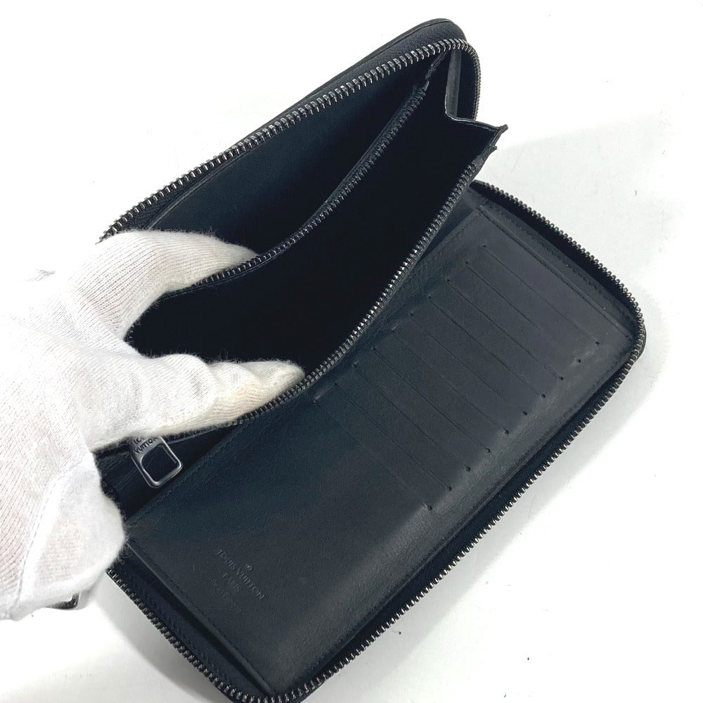LOUIS VUITTON M69047 Monogram Embossed Zippy Wallet Vertical Long Wallet Round Zipper Wallet Taurillon Clemence Unisex Black