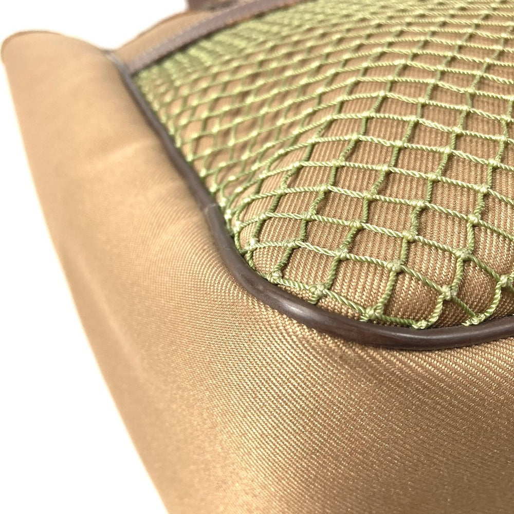 HUNTING WORLD Logo Bag Shoulder Bag Tote Bag Vertical Mesh Shoulder Bag Leather/Canvas Unisex Brown