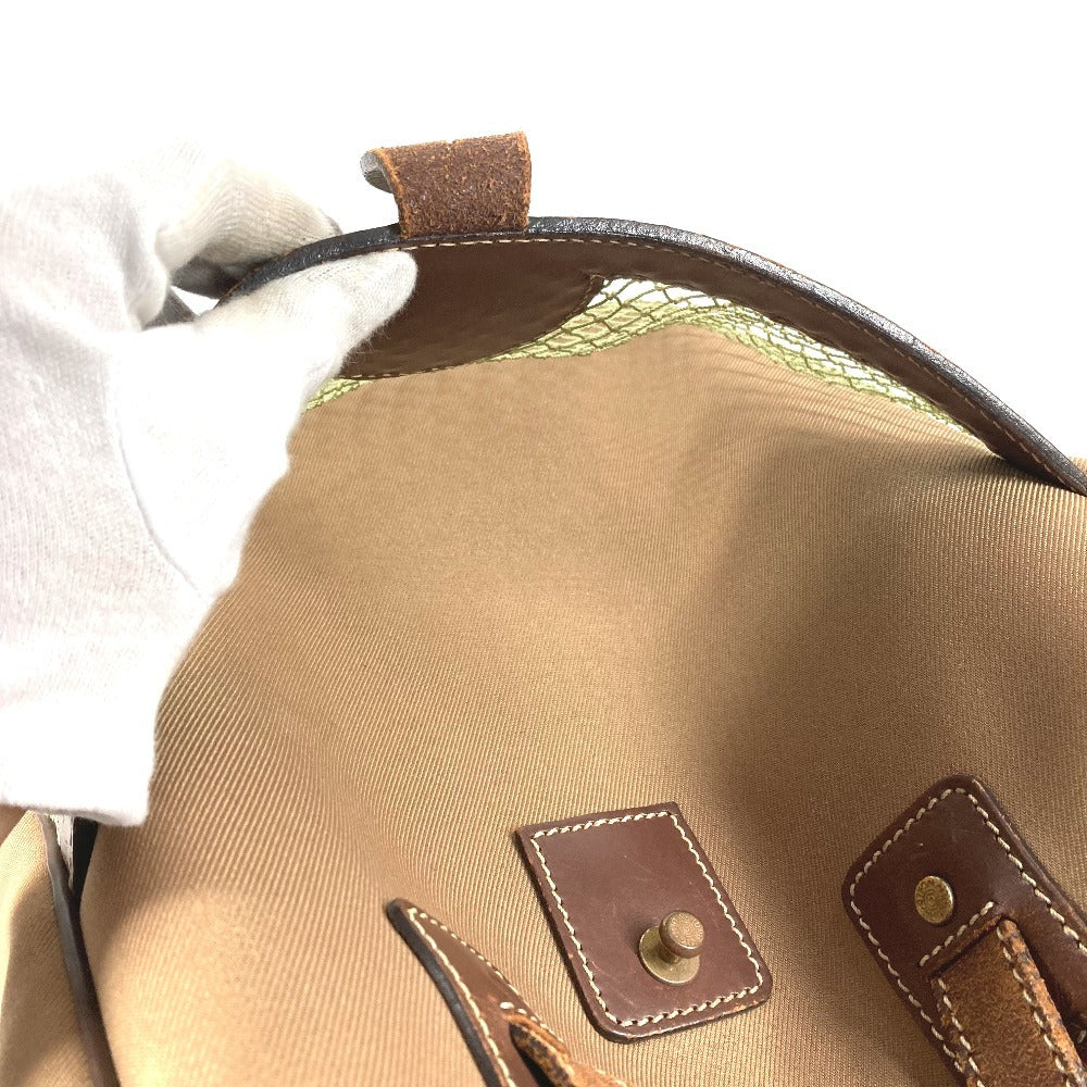 HUNTING WORLD Logo Bag Shoulder Bag Tote Bag Vertical Mesh Shoulder Bag Leather/Canvas Unisex Brown