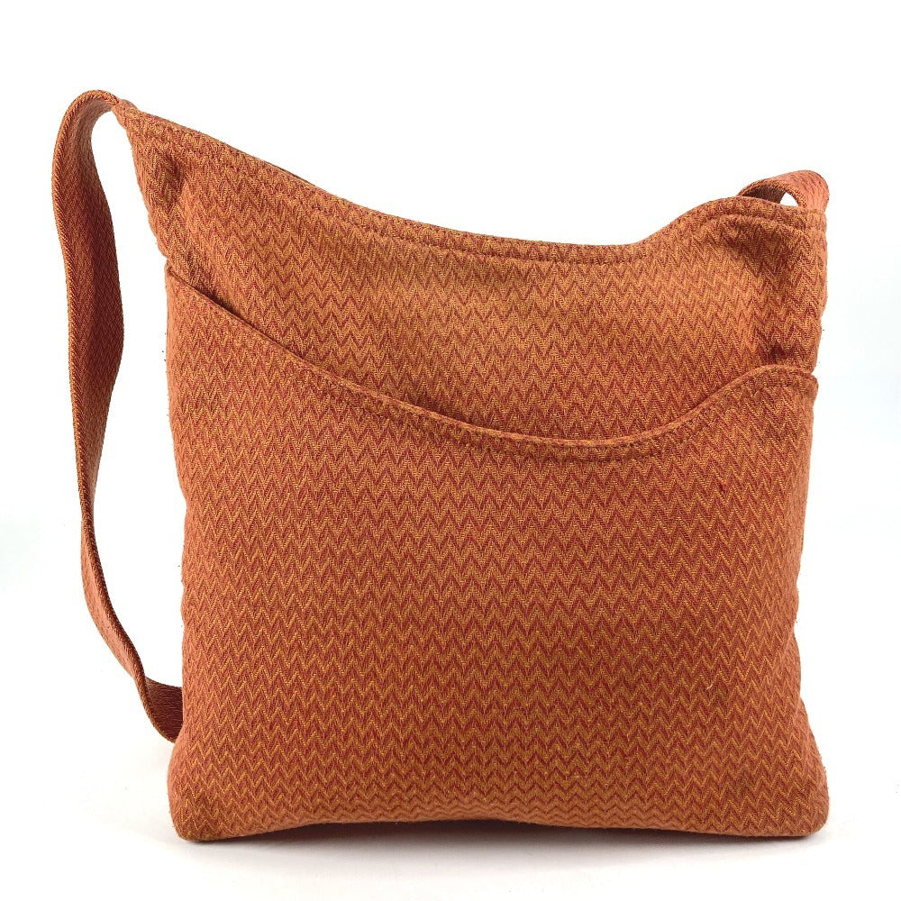 HERMES Sac de Pansage Crossbody Bag Canvas Unisex Orange