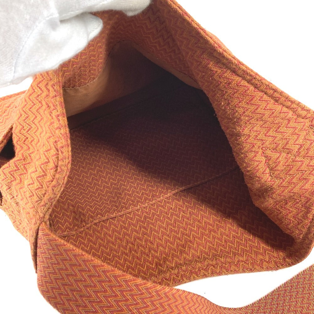 HERMES Sac de Pansage Crossbody Bag Canvas Unisex Orange
