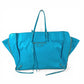 BALENCIAGA 357333 A4 The Paper Shoulder Tote Bag with Mirror, Leather, Unisex Blue