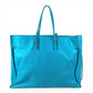 BALENCIAGA 357333 A4 The Paper Shoulder Tote Bag with Mirror, Leather, Unisex Blue