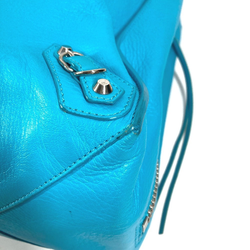 BALENCIAGA 357333 A4 The Paper Shoulder Tote Bag with Mirror, Leather, Unisex Blue