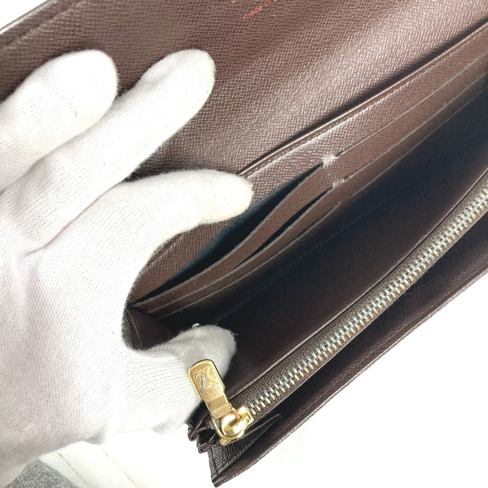 LOUIS VUITTON N61734 Damier Portefeuille Sarah Portefeuille Sarah Long Wallet Bifold Long Wallet Damier Canvas Unisex Ebene Brown